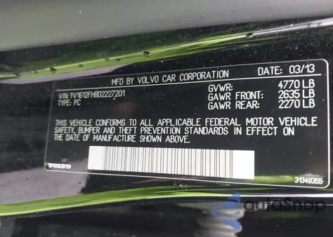 2013 Volvo S60 T5 из США, поврежденный, VIN YV1612FH8D2227201